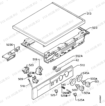 Взрыв-схема стиральной машины Zanussi FL504NN - Схема узла Command panel 037